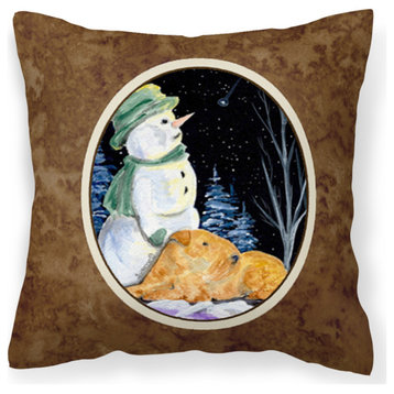 Caroline's Treasures Ss8555Pw1414 Snowman With Welsh Terrier Fabric Pillow