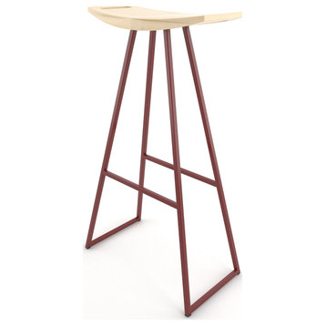 Roberts Bar Stool Blood Red, Maple
