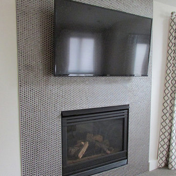 Tiled Fireplace. Tile and Installation by Exact Tile Inc
