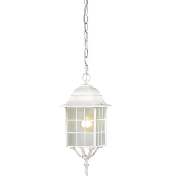 Adams 1 Light - 16" Outdoor Hanging With Frosted Glass