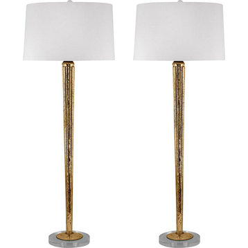 Mercury Glass Candlestick Lamp (Set of 2) - Mercury Gold, E26