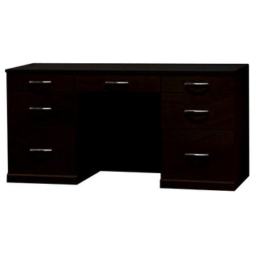 Flat Iron Desk, 20x60x30, Birch Wood, Espresso