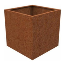 Corten Steel Andes Cube - Outdoor Plant Pots & Planters