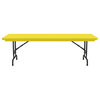Correll 22-32" Adjustable Height H.D. Blow-Molded Plastic Folding Table Yellow