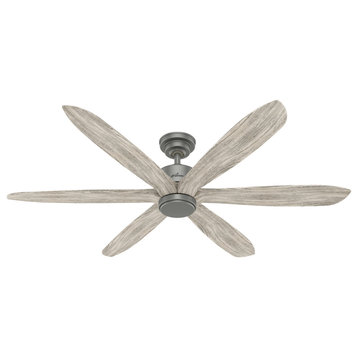 Hunter 58" Rhinebeck Matte Silver Ceiling Fan With Wall Control