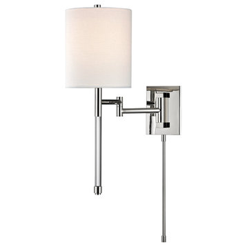Hudson Valley 9421-PN, 1 Light Wall Sconce With Plug