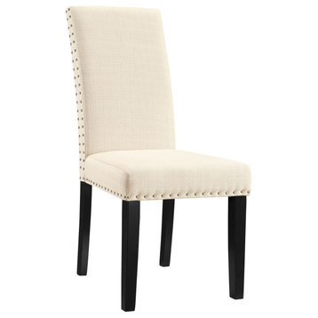 Parcel Dining Upholstered Fabric Side Chair, Beige