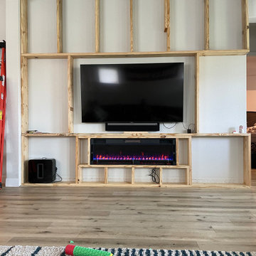 Feature wall with electric fireplace
