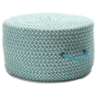 Houndstooth Pouf Turquoise 20"x20"x11"