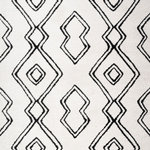 JONATHAN Y - Deia Moroccan Style Diamond Shag, White/Black, 5'x8' - Inspired by vintage Beni Ourain Moroccan rugs, our soft and fluffy shag yarns make it easy to go barefoot. The classic Moroccan pattern has a geometric design of deep black diamonds on a field of ivory. Anchor your Bohemian space; add softness to a bedroom, living room, or cozy reading nook; this is a low-pile shag rug with timeless style.