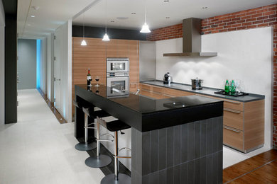 Inspiration for a contemporary kitchen remodel in Boston