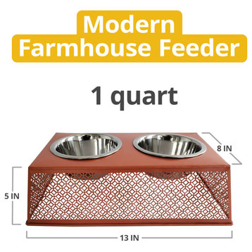 Southern Style Orange Punch Metal Elevated Pet Feeder, 16oz