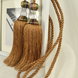 7 Colors QYM52 Polyester and Acrylic Curtain Tassel Tie Backs in Dark Brown Colo - Window Treatment Accessories