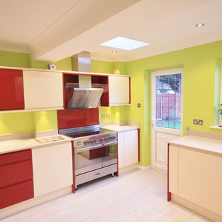 Bespoke Eclectic Kitchen Design Cream and Red Gloss