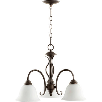 Spencer 3-Light Opal Nook, Oiled Bronze With Satin Opal