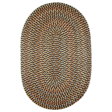 Confetti Bright and Bold 5, Carrier Braided Rug Brown Velvet 7'x9' Oval