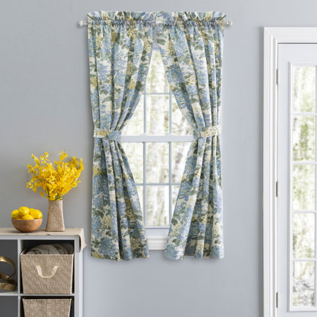 Hydrangea Tailored Panel Pair with Ties, 68" X 72"