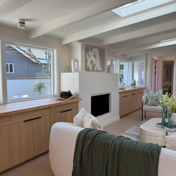 Custom Built-In Storage Cabinet Under Window | Modern Organic Design