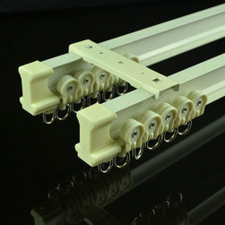 CHR8322 Ivory Bendable Double Curtain Tracks Ceiling Mount For Bay Window - Curtain Rods