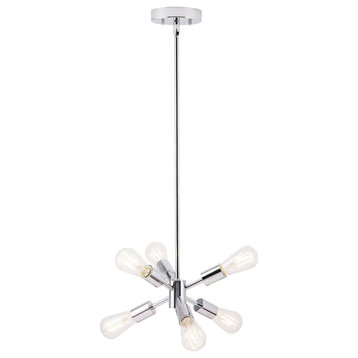 Stella Chandelier with Bulb, Polished Chrome