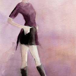 Woman In A Plum Colored Shirt Fashion Illustration - Fine Art Prints