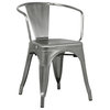 Edgemod Trattoria Arm Chair, Set of 4, Polished Gunmetal