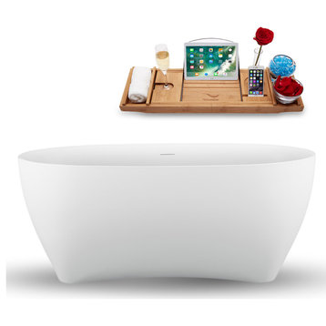 59" Streamline N1740GLD Freestanding Tub and Tray with Internal Drain