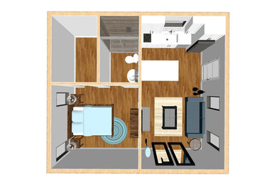 Home design - small contemporary home design idea in Los Angeles