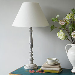 carved blue washed lamp - Table Lamps