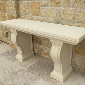 Stone console table.