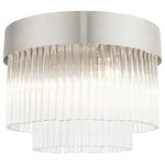 Livex Lighting - Livex Lighting 49827-91 Norwich - Four Light Flush Mount - Canopy Included: Yes  Shade IncNorwich Four Light F Brushed Nickel BrushUL: Suitable for damp locations Energy Star Qualified: n/a ADA Certified: n/a  *Number of Lights: Lamp: 4-*Wattage:60w Candelabra Base bulb(s) *Bulb Included:No *Bulb Type:Candelabra Base *Finish Type:Brushed Nickel