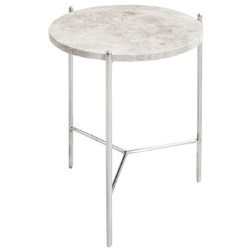 Bolt End Table 24" Grey Marble Top