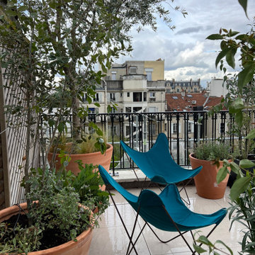 Une terrasse sur un toit à Neuilly