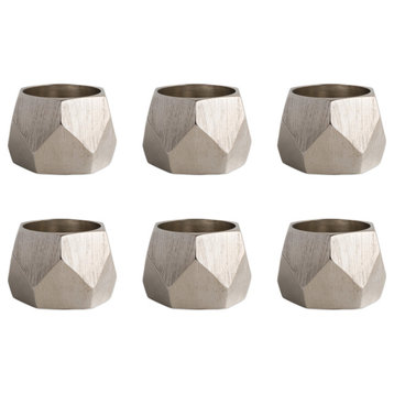 DII Silver Triangle Band Napkin Ring, Set of 6