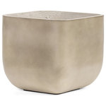 Four Hands - Ivan Square Planter-Grey Concrete - A squared planter of light grey concrete offers a stylish means of displaying favorite plants indoors or out. Cover or store inside during inclement weather.
