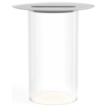 Pablo Designs Carousel Floor Lamp/Side Table, Clear/White