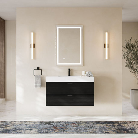 Bliss Bath Vanity, Black, 40", Single Sink, Wall Mount
