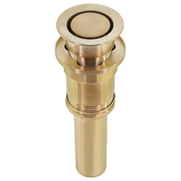 Patented Pop Down Drain, Fully Finished, Unfinished Raw Brass