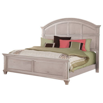 American Woodcrafters Sedona Queen Panel Bed, Cobblestone White