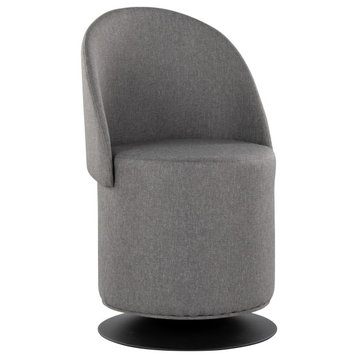 Finch Chair, Black Metal, Gray Fabric