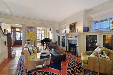 Living room - eclectic living room idea in New York