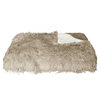 HomeRoots Decor 50"x70" Sheepskin Faux Fur Throw, Tan