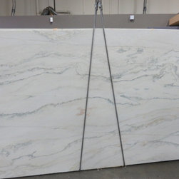 All Natural Stone - White Macaubas Quartzite Slab - Kitchen Countertops