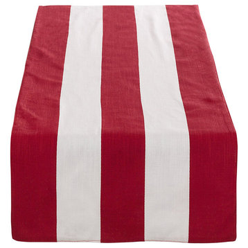 Saint John Collection Striped Design Cotton Table Runner, Red
