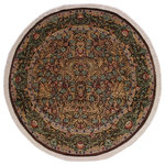 Bareens Designer Rugs - Imran Pak Persian Marqueri Brown/Gray Wool Round - 8'0'' x 8'4'' - Designed with mesmerizing intricacy and gorgeous color palette, this hand-knotted masterpiece demonstrates the beauty and electrifying thrill of Pak Persian art. These meticulously hand-knotted Pak-Persian rug is made with pure wool and features breathtaking traditional, transitional, and tribal designs in bold luxurious color pallets. Known for their intricate designs these rugs are a reproduction of Persian rugs, made in Pakistan with unique Mughal designs. Made by master weavers using the same Persian texture, design and dying technique, we wanted to produce the most significant manifestation of Persian art, life, and culture. This rug is most famous for its exceptional quality, incredible designs, patterns, and vibrant rich color. Pak-Persian rugs made with Persian weave with high knot counts, which enables the high intricacy and detail found in the patterns are also referred to as "State of art", each color adds a rich beautiful detail in the artwork of this rug. The design, color, and beautiful chromatic composition with a vibrant sheen with intricate designs, exude beauty, elegance, and quality make this rug a masterpiece of its own.