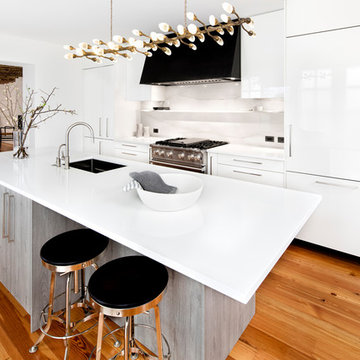 CODE Reflect White High Gloss Lacquer and Fossil Oak Matrix in Georgetown