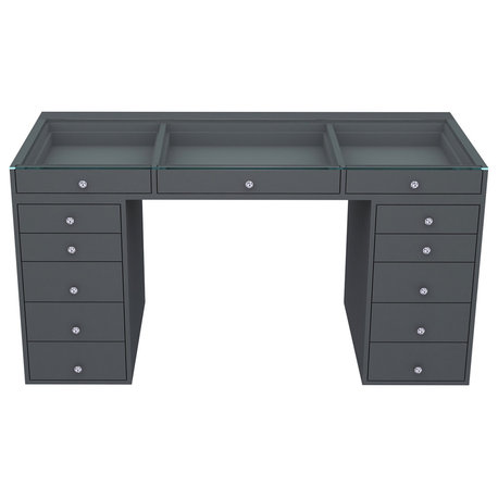 SlayStation Pro 2.0 Tabletop and Drawers Bundle, Charcoal, 5 Drawers