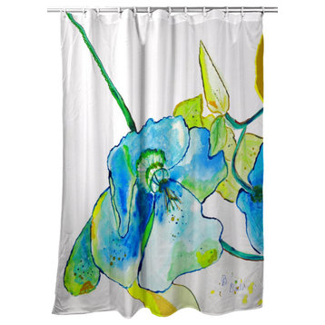 Betsy Drake Blue Hibiscus Shower Curtain
