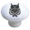 Tribal Owl #5 Ceramic Cabinet Drawer Knob
