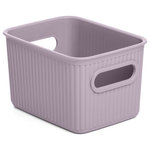 Superio - Superio Ribbed Storage Bin, Plastic Storage Basket, Lilac, 1.5 L - Organizing your space with these colorful storage bins, from baby clothes to living room extra organization, keep your surroundings neat and tidy. The storage basket comprises thick plastic with a built-in handle with a ribbed design and solid construction, ideal for organizing closet and pantry items.